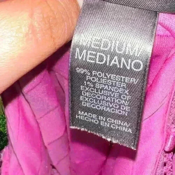 Y2k Hot Pink Ruffled Slip By Bisou Bisou Size Medium - Picture 9 of 9